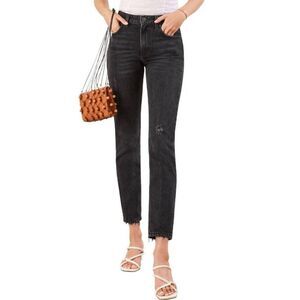 Reformation Julia High Rise Cigarette Straight Leg Jeans Black Size 24